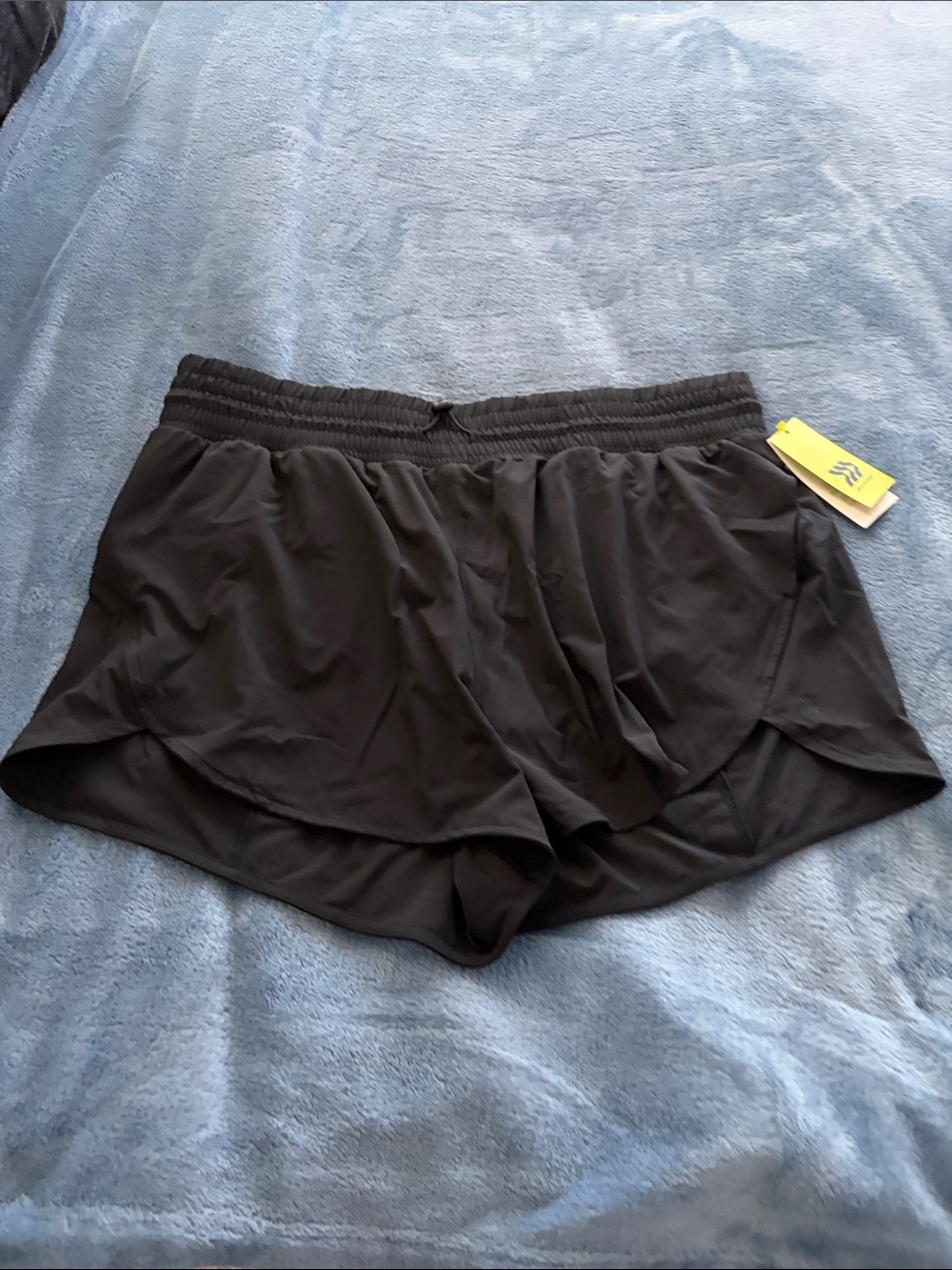 all in motion Black Athletic Shorts with Neon Yellow Tag - Picture 8 of 9